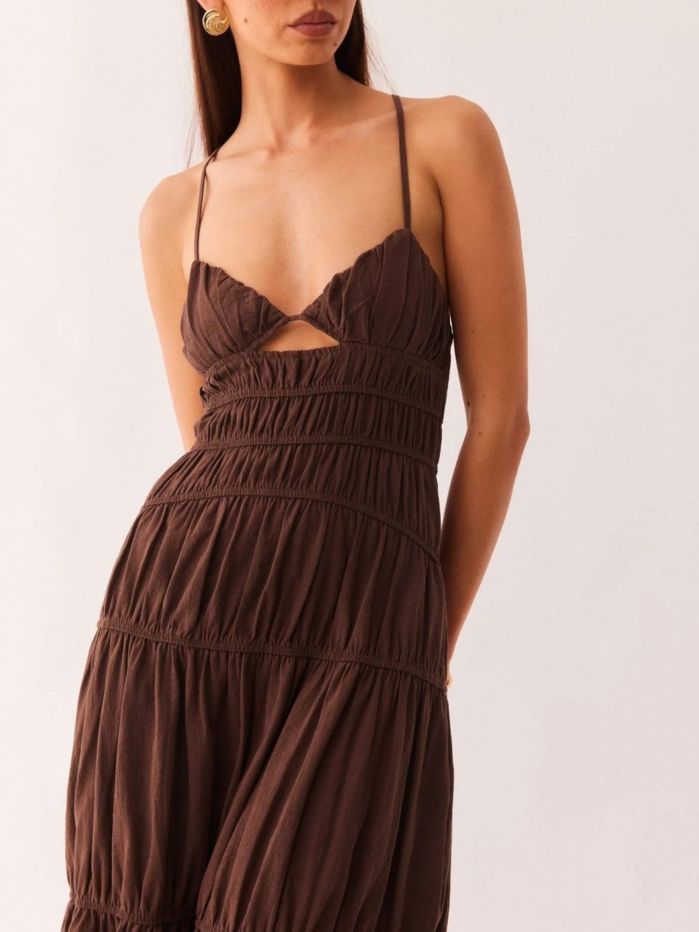 SNDYS brown tahlia dress XS